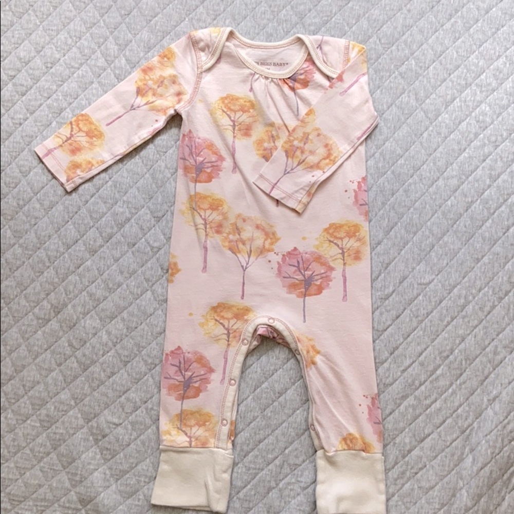 Burt’s Bees Baby Pink One Piece Tree Watercolor 6m
